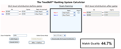 True Skill Calculator